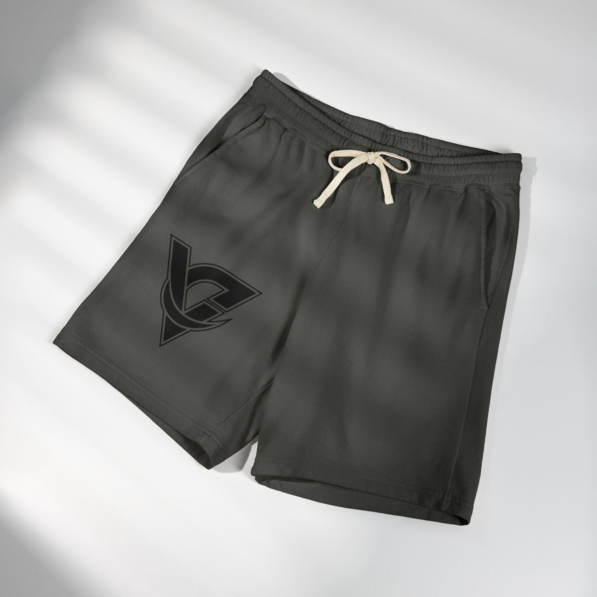 Lightweight Fleece Sweat Shorts — Retro V Logo Casual Lounge Shorts
