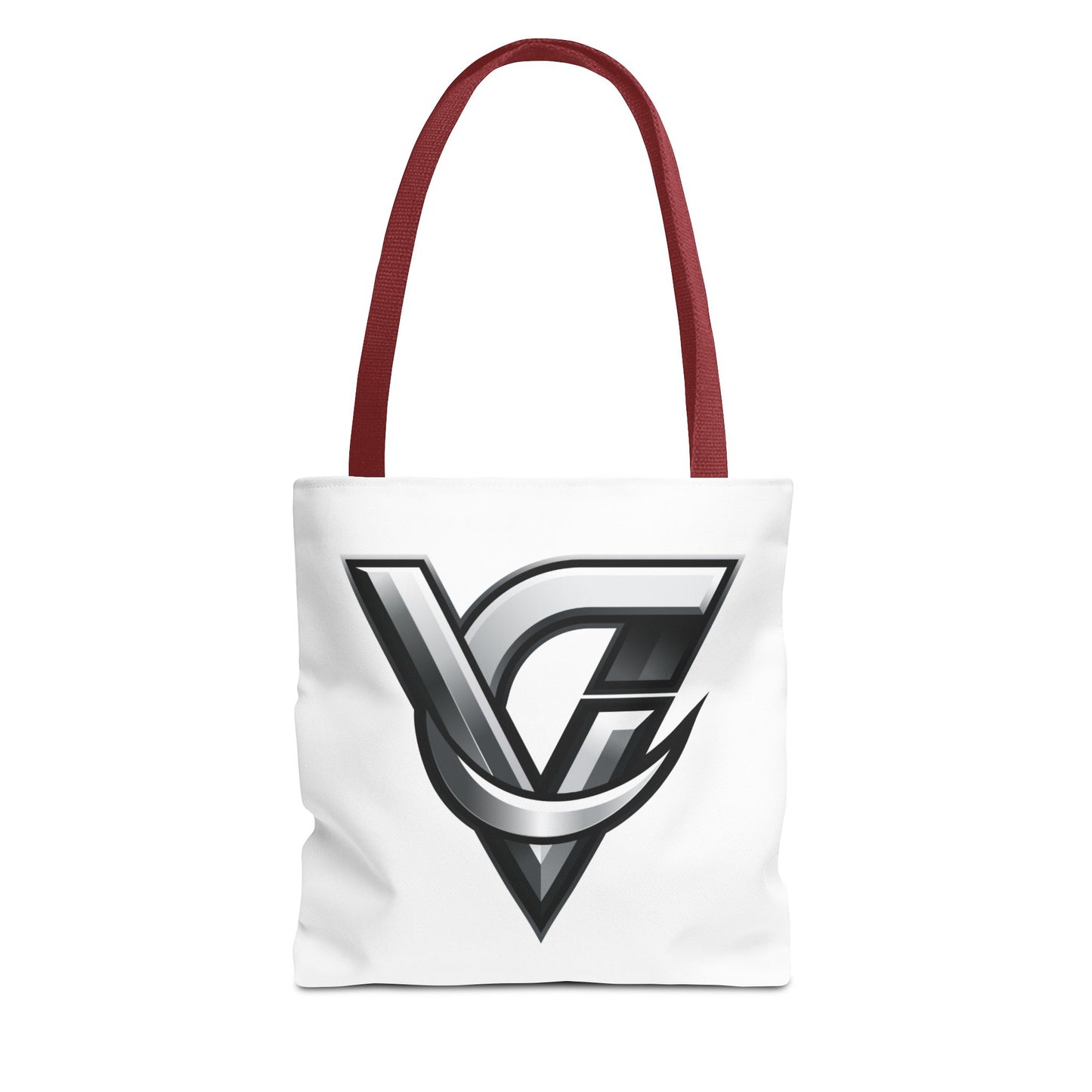 Chrome VG Emblem Tote Bag — Sleek Gamer Logo All-Over Print Tote