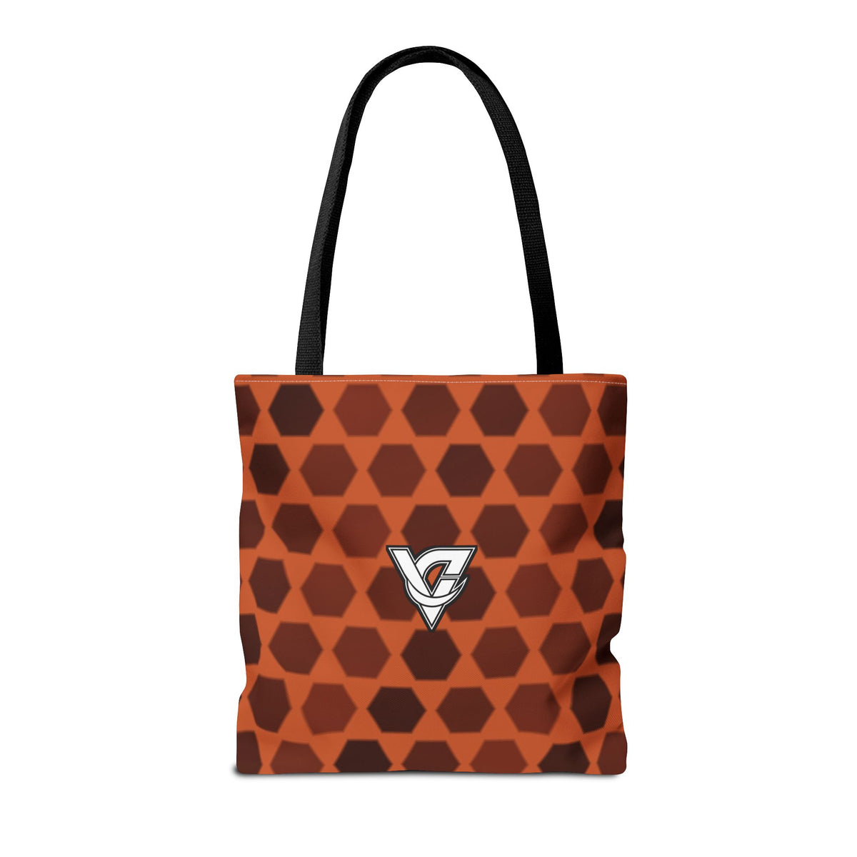 Auburn Hex Grid Tote Bag — All-Over Print Gym & Everyday Tote