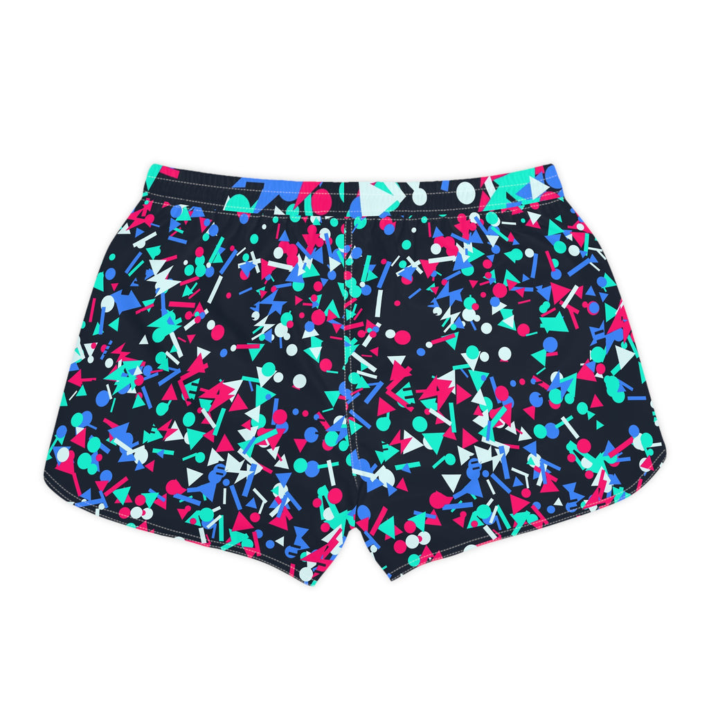 Running Arctic Neon Confetti Pop Women's Athletic Shorts with Pockets
