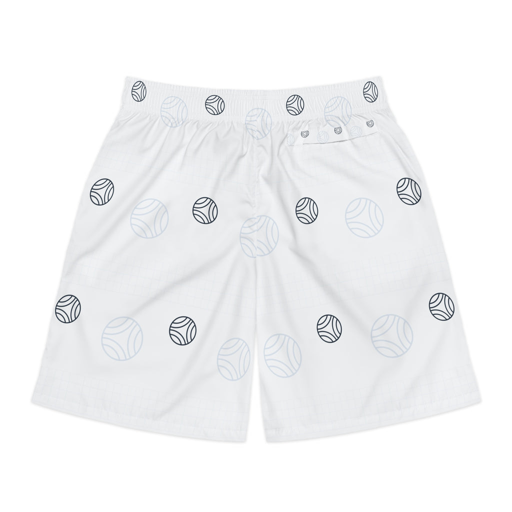 Volleyball Arctic White Spike Panel Men's Athletic Shorts with Pockets