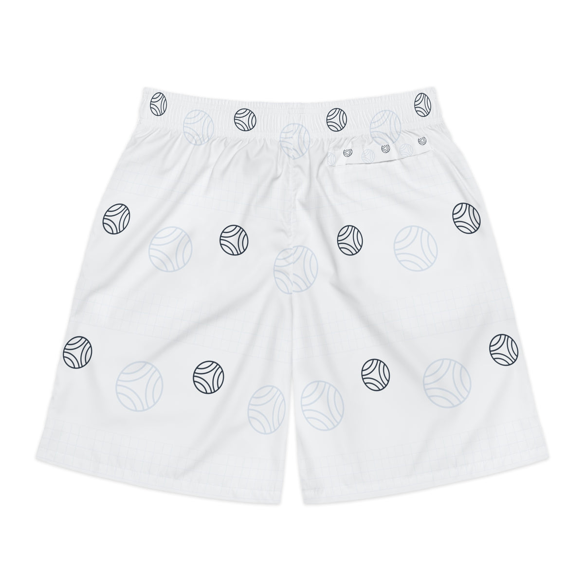 Volleyball Arctic White Spike Panel Men's Athletic Shorts with Pockets