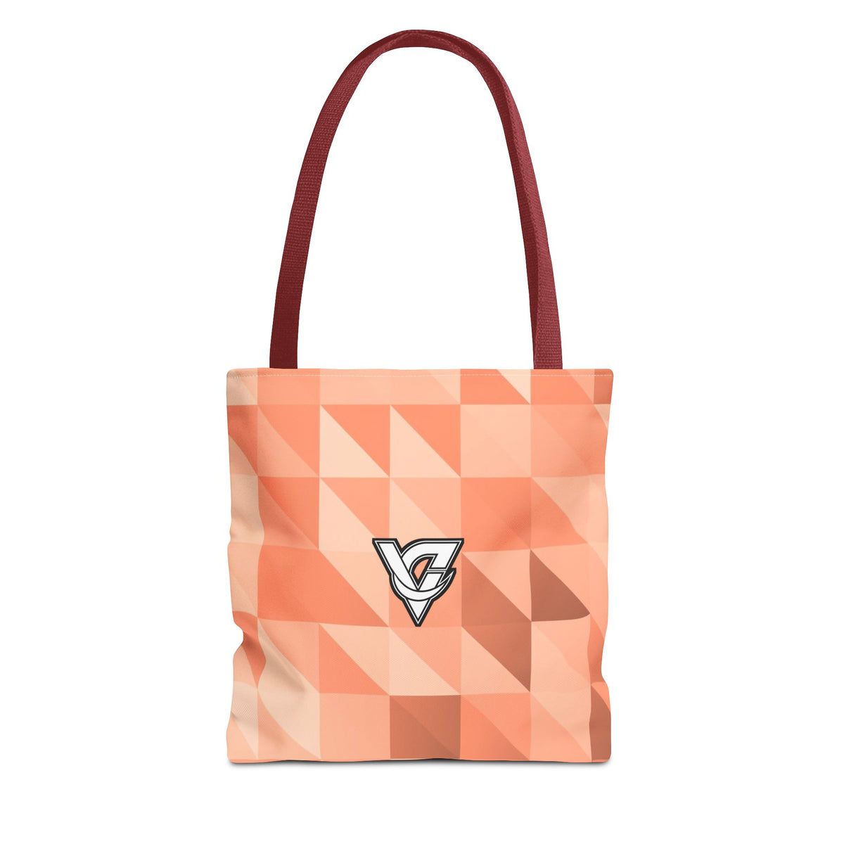 Peach Low-Poly Tote Bag — All-Over Print Gym & Everyday Tote