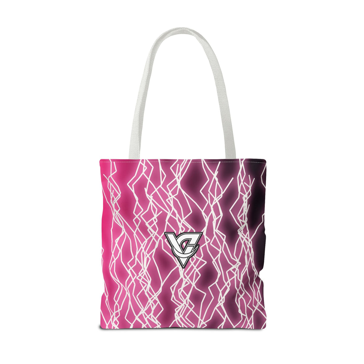 Hot Pink Lightning Tote Bag — All-Over Print Gym & Everyday Tote