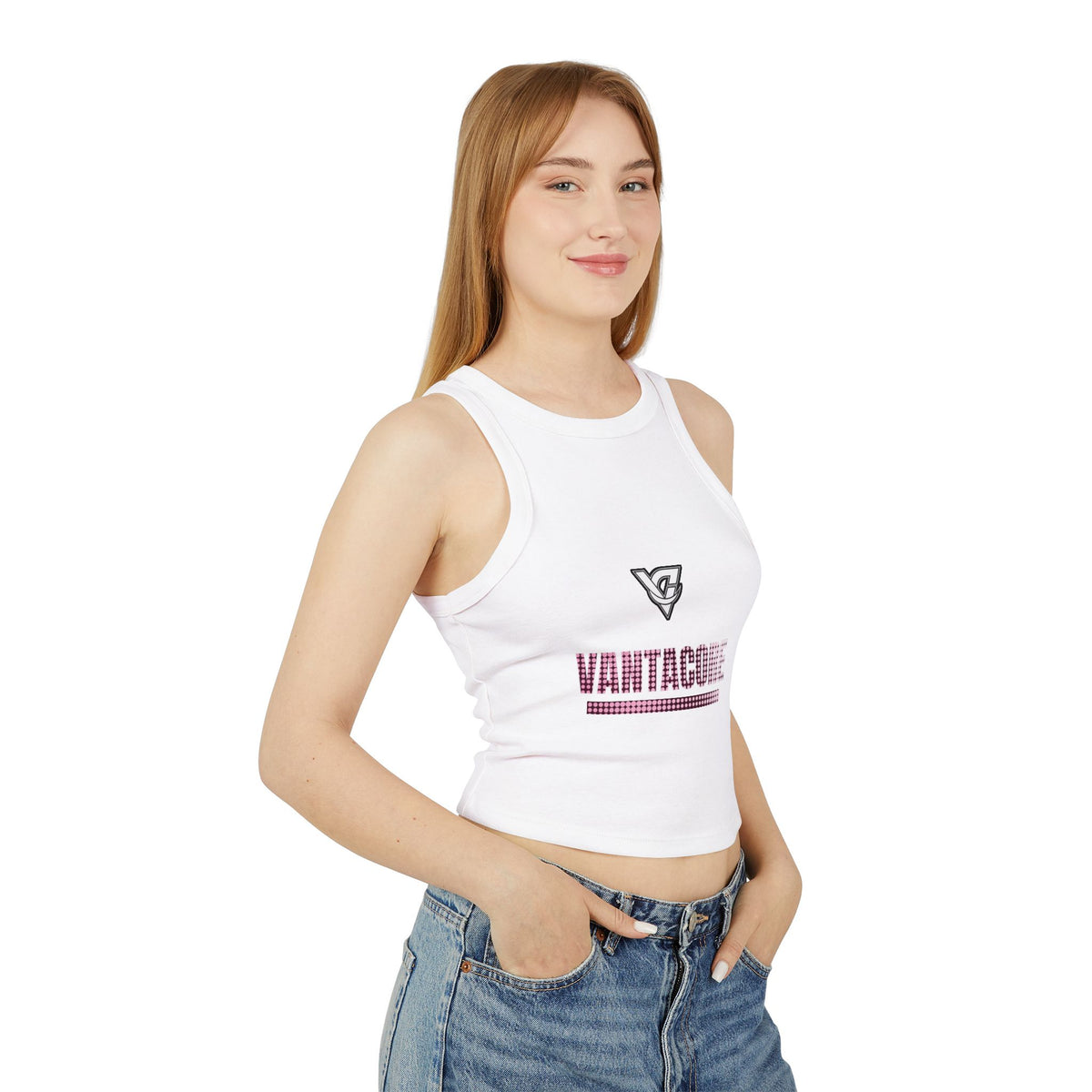 Rose Halftone Women's Racerback Tank