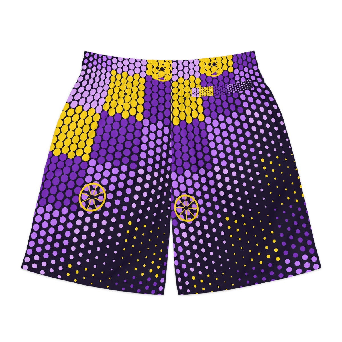 Cycling Ultra Grape Halftone Pulse Men's Athletic Shorts with Pockets