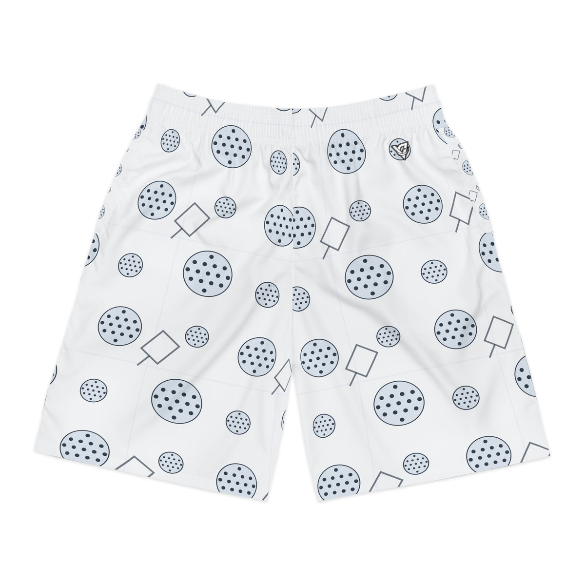 Pickleball Arctic White Dink Dot Men's Athletic Shorts with Pockets