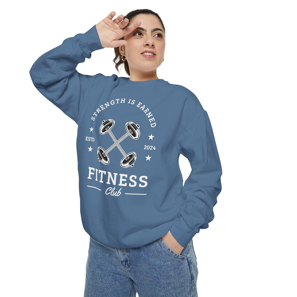 Fitness Club Sweatshirt | "Strength Is Earned" Crewneck