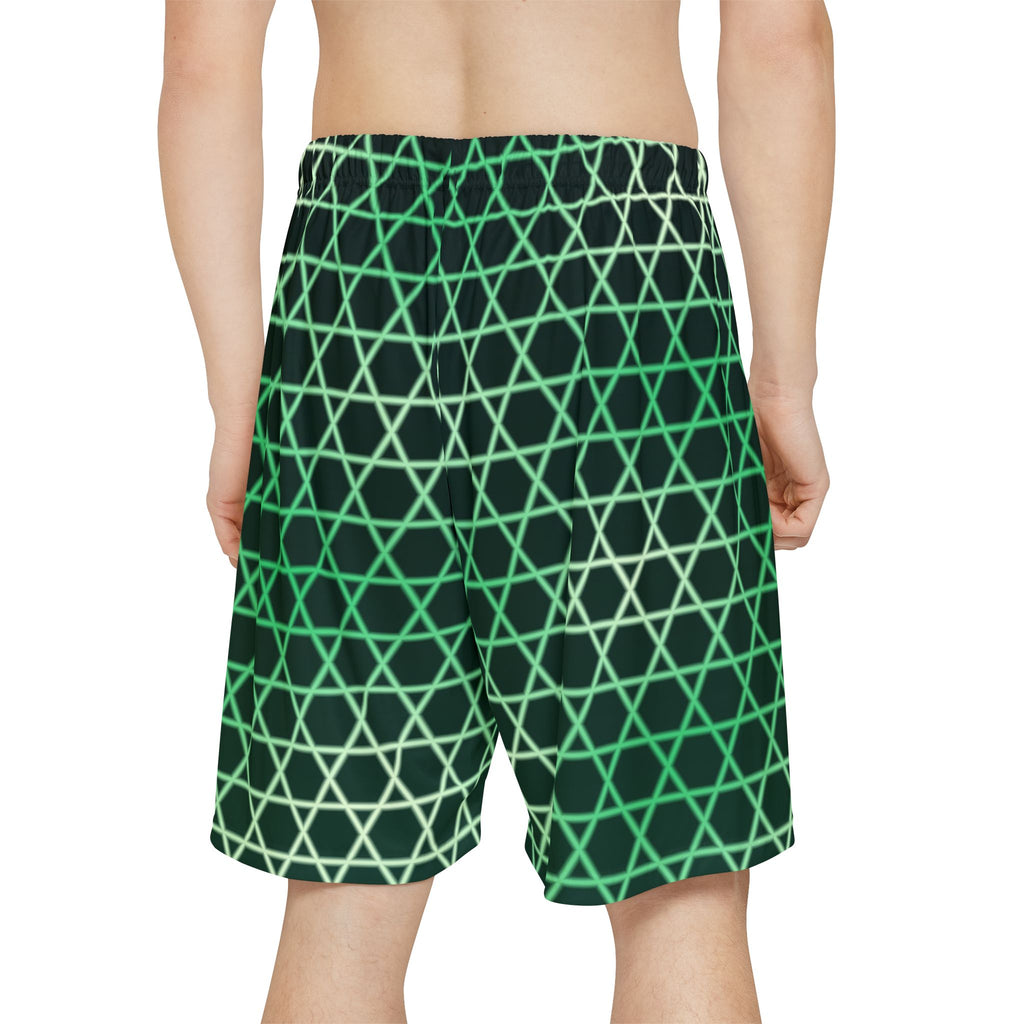 Men's Jungle Hex Grid Athletic Sports Shorts