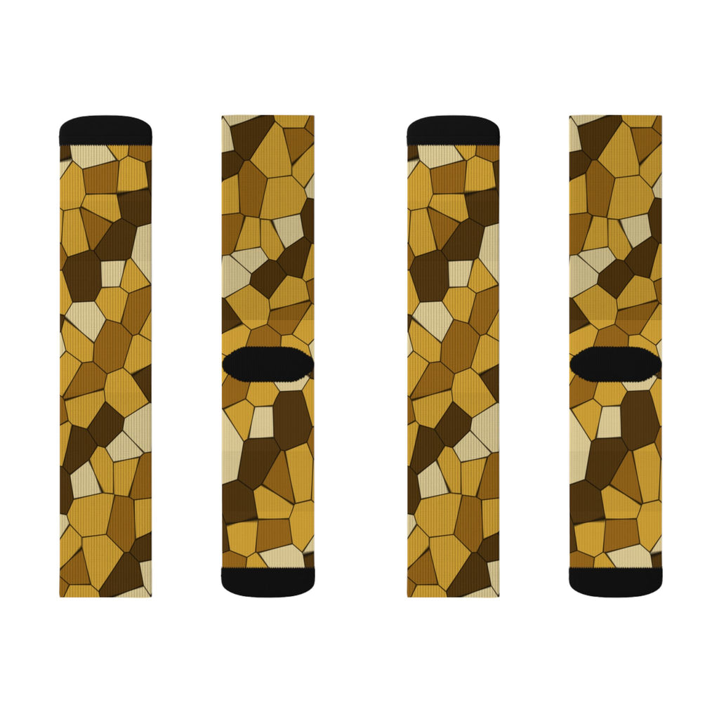 Harvest Gold Mosaic Athletic Crew Socks