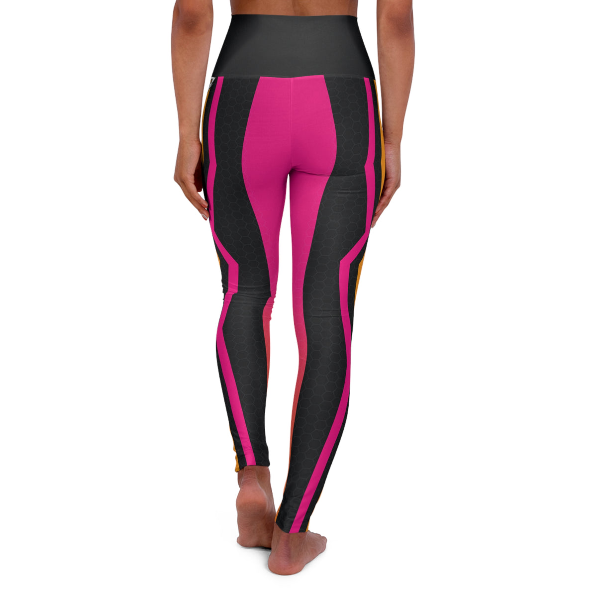 Neon Magenta Inferno High-Waisted Yoga Leggings