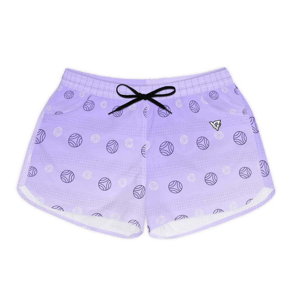 Volleyball Lavender Mist Spike Panel Women's Athletic Shorts with Pockets
