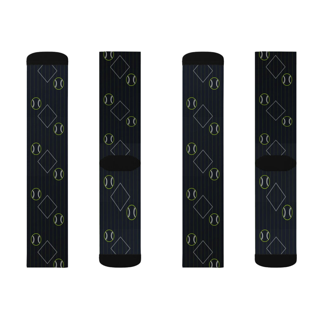 Baseball & Softball Volt Night Diamond Stitch Athletic Crew Socks