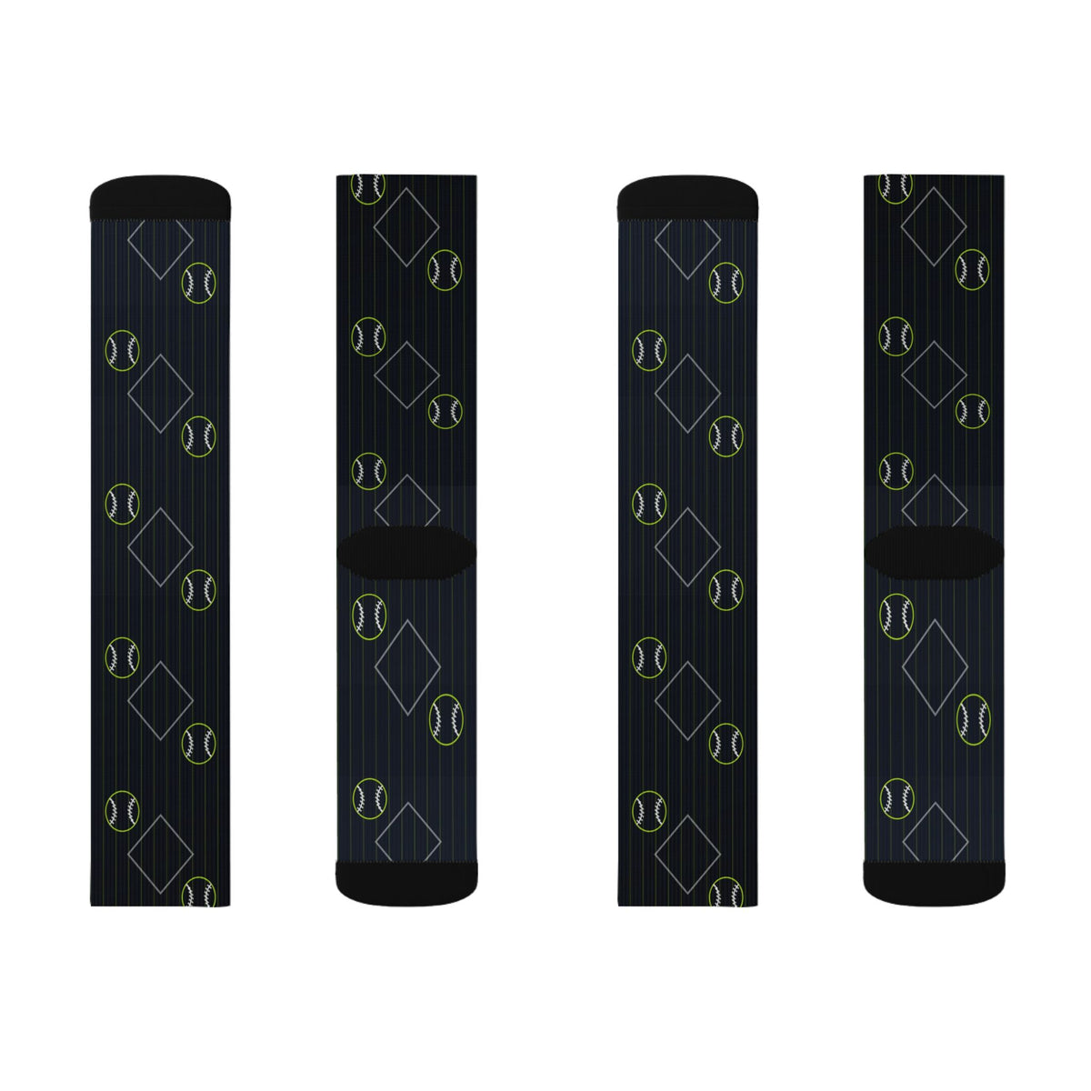 Baseball & Softball Volt Night Diamond Stitch Athletic Crew Socks
