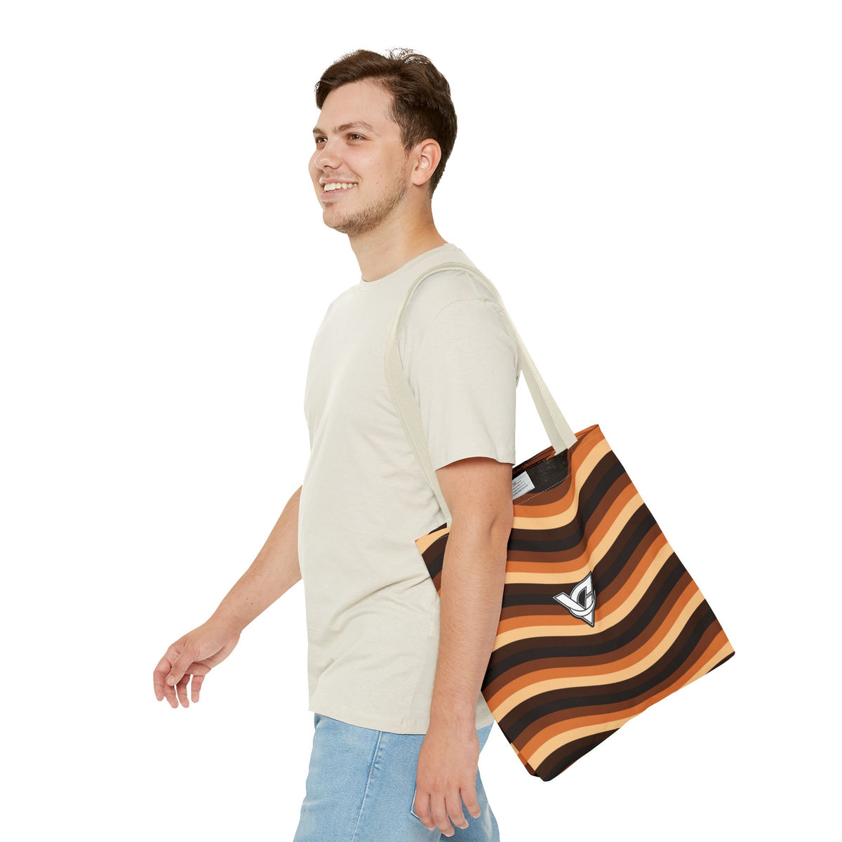 Copper Wave Tote Bag — All-Over Print Gym & Everyday Tote