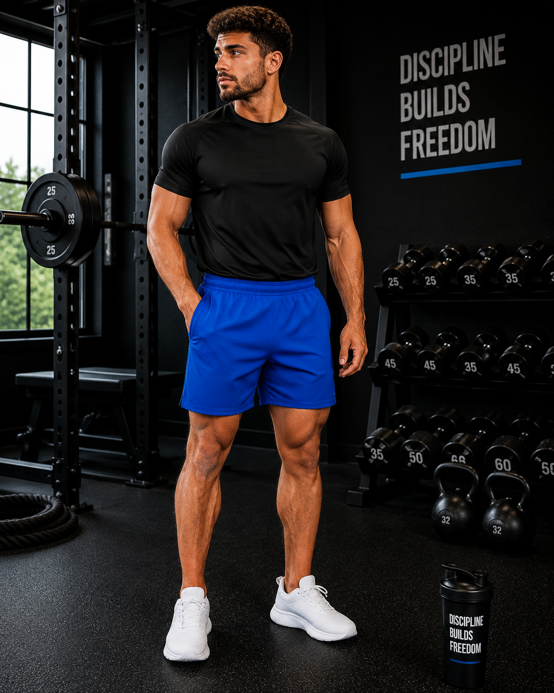 Men's Royal Blue Essential Athletic Multipurpose Shorts