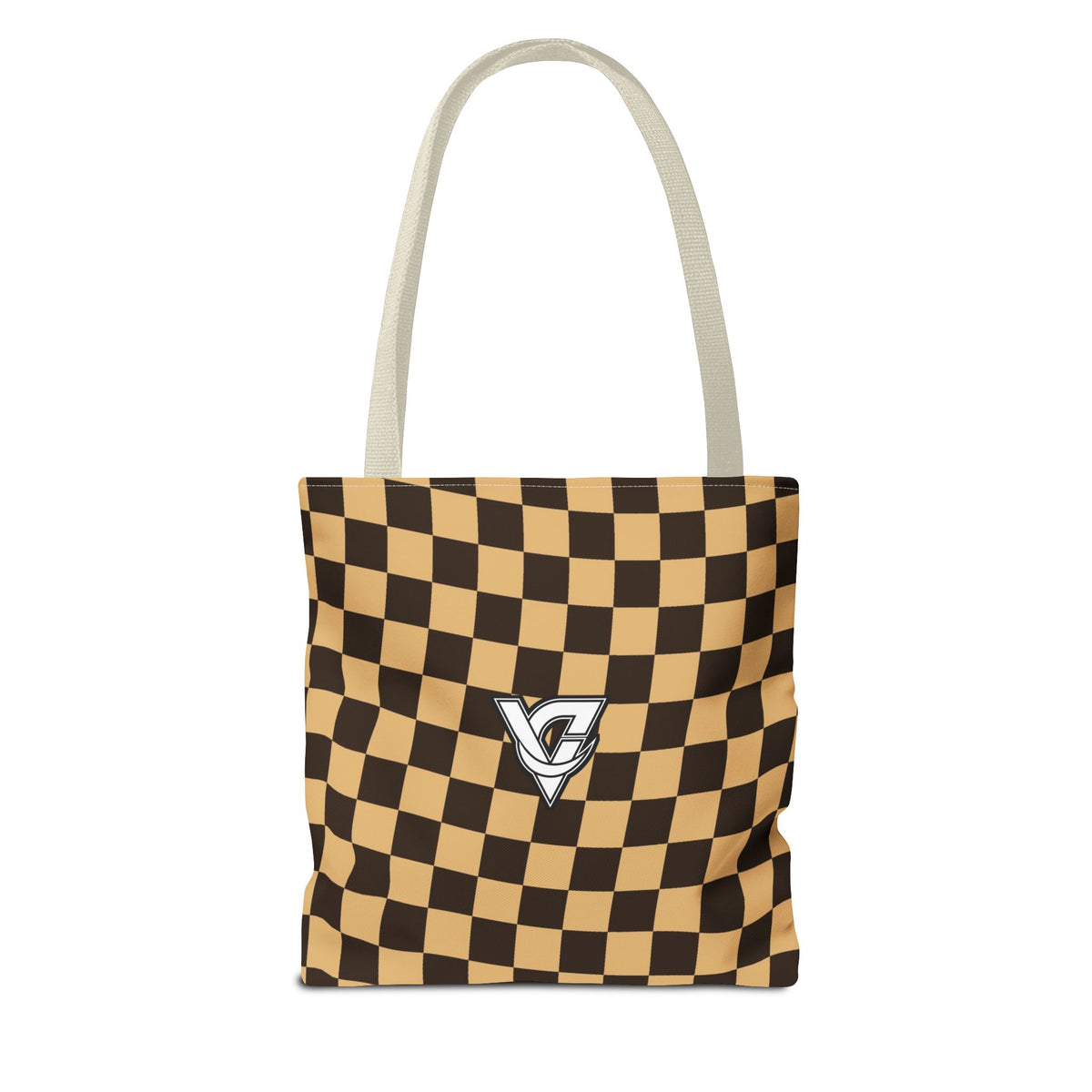 Desert Warp Check Tote Bag — All-Over Print Gym & Everyday Tote