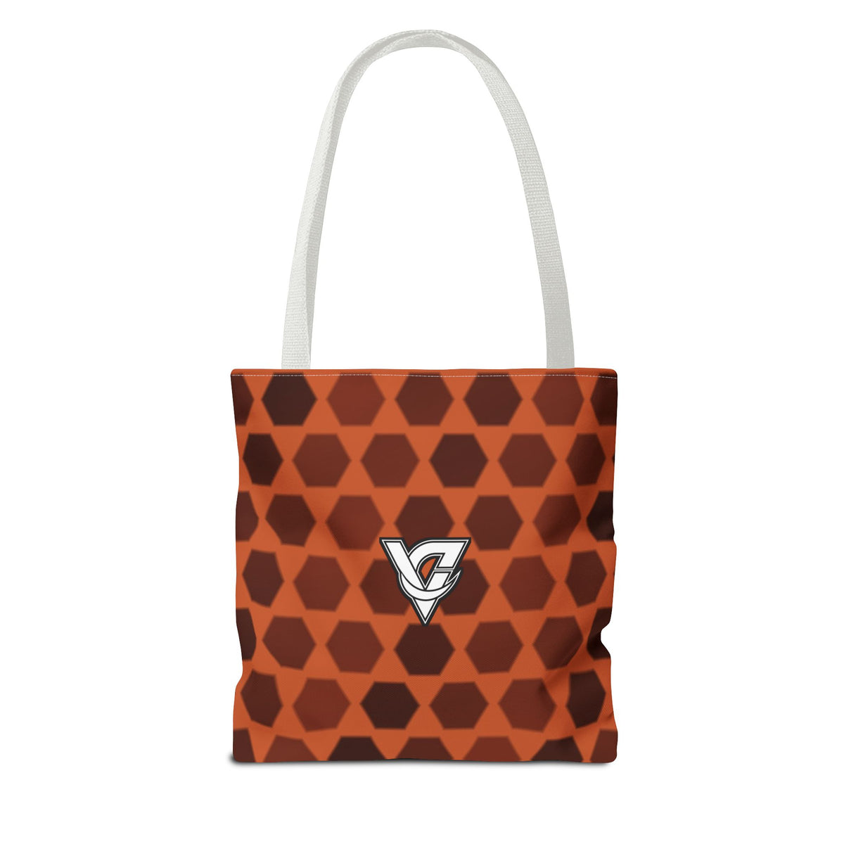 Auburn Hex Grid Tote Bag — All-Over Print Gym & Everyday Tote
