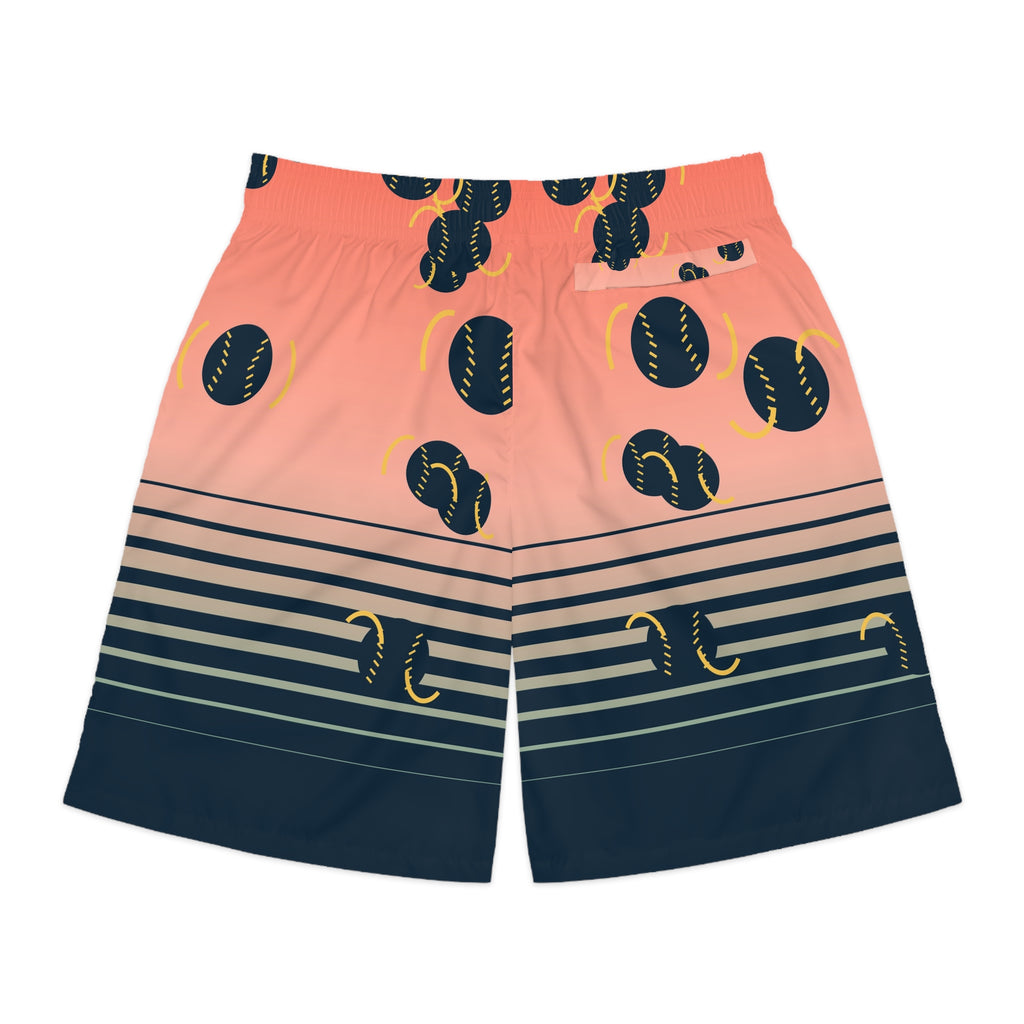Baseball & Softball Coral Reef Horizon Fade Men's Athletic Shorts with Pockets
