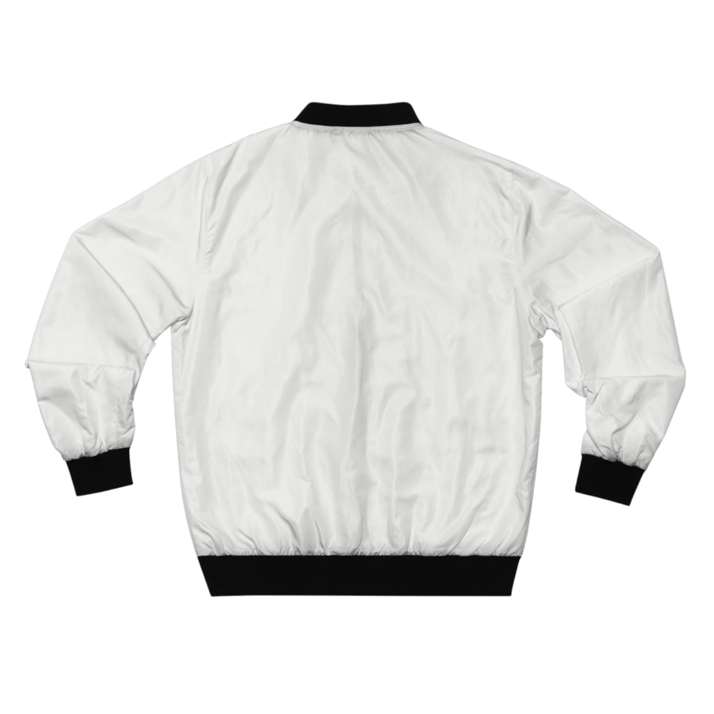Men's Squat Until You Puke Bomber Jacket – White Motivational Gym Jacket