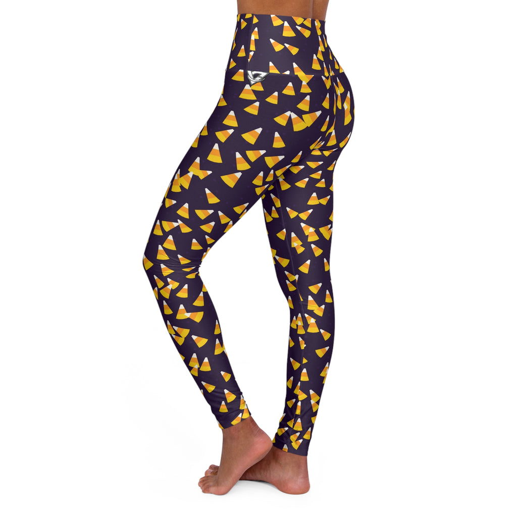 Halloween Hocus Pocus Candy Corn Toss High-Waisted Yoga Leggings