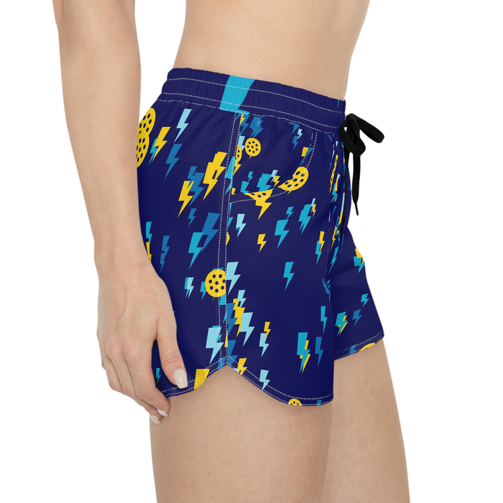 Pickleball Cobalt Spark Bolt Strike Women's Athletic Shorts with Pockets