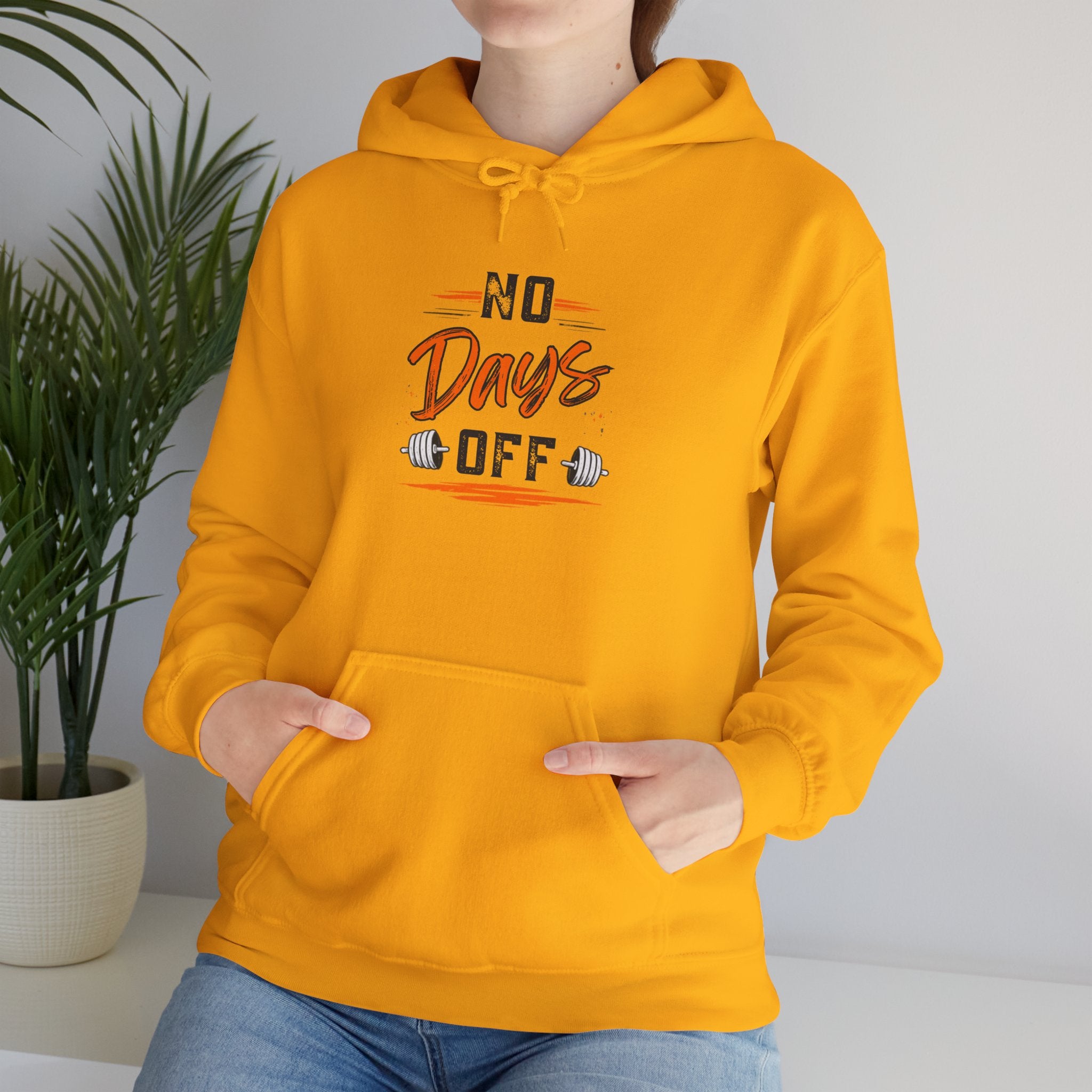 No Days Off | Heavy Hooded Sweatshirt