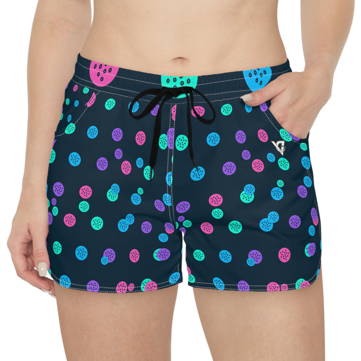 Golf Neon Lagoon Icon Storm Women's Athletic Shorts with Pockets