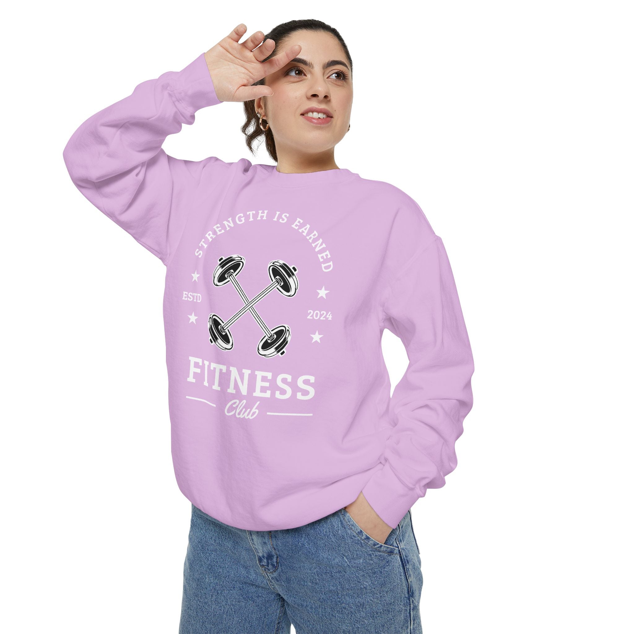 Fitness Club Sweatshirt | "Strength Is Earned" Crewneck