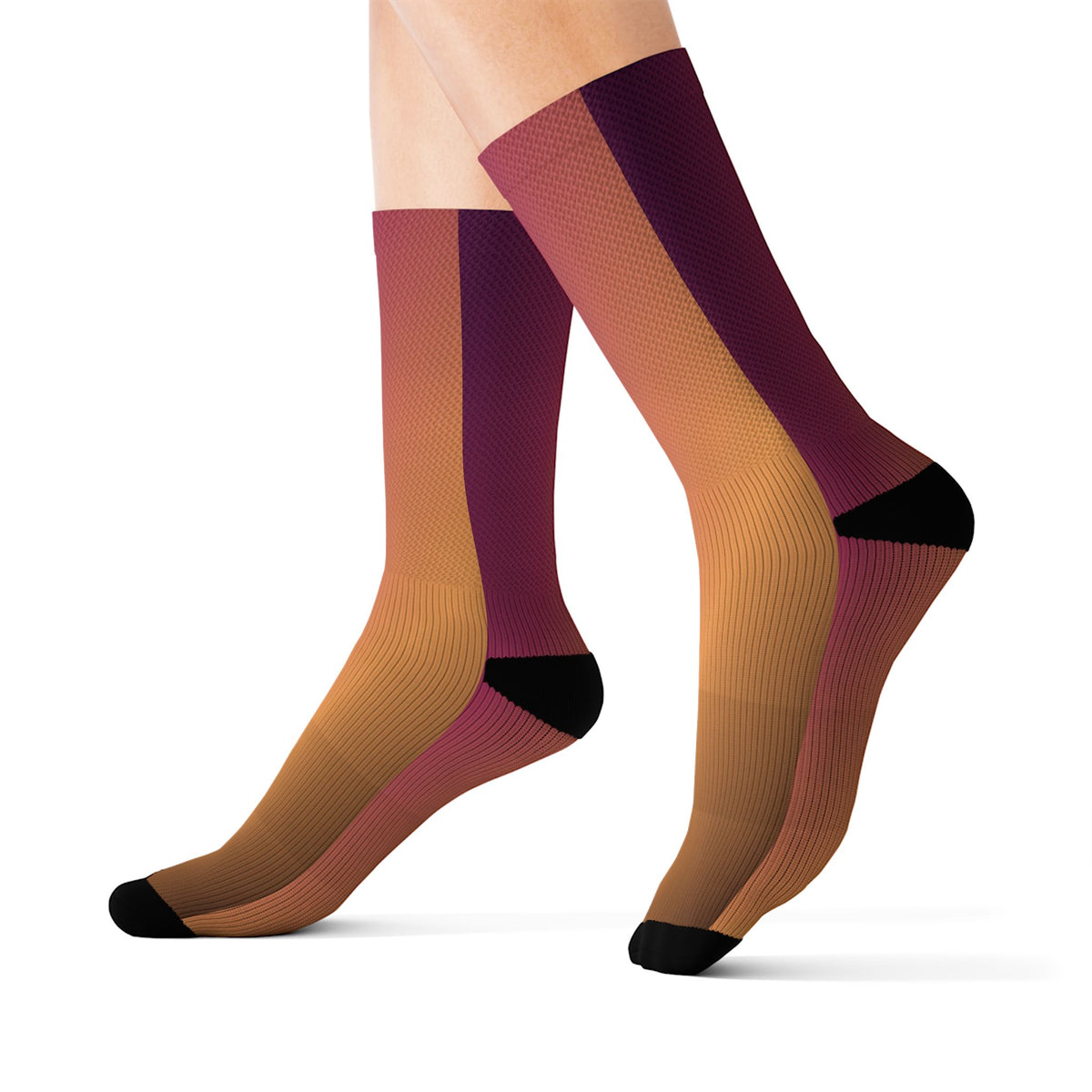 Plum Spice Ombre Athletic Crew Socks