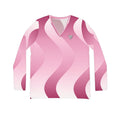 Rose Synthwave Women's Long Sleeve V-Neck Athletic Top