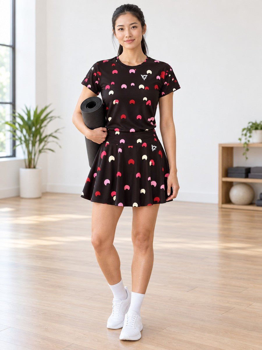 Yoga Ruby Rush Icon Storm Women's Athletic Skater Skirt - front view