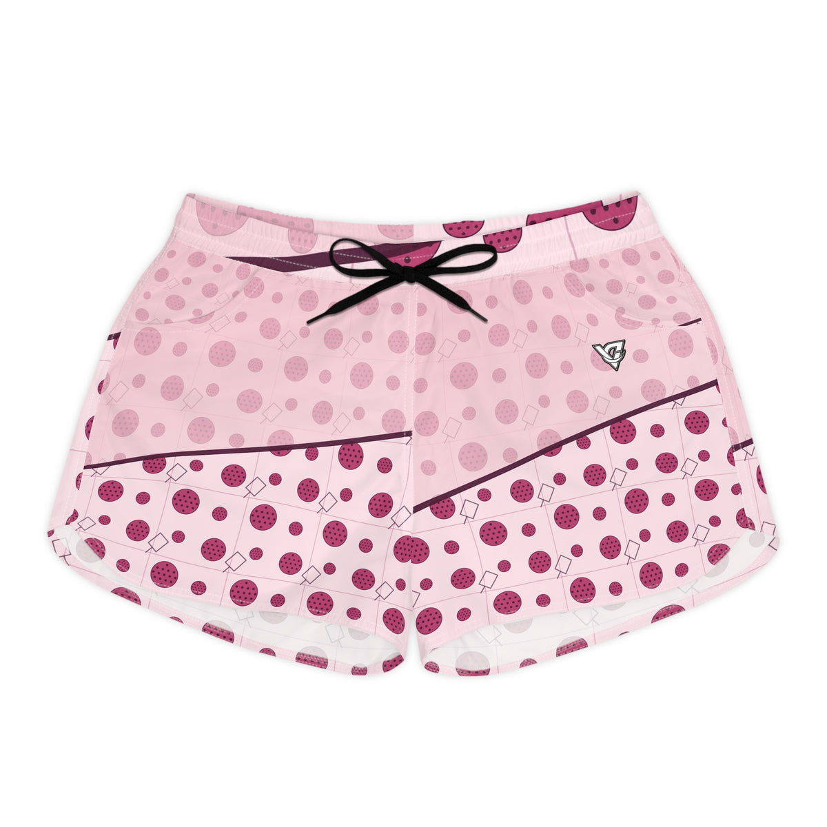 Pickleball Blush Rose Dink Dot Women's Athletic Shorts with Pockets