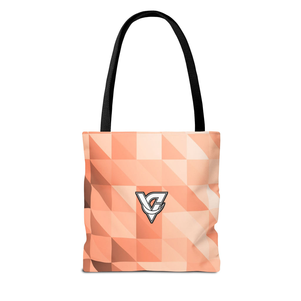 Peach Low-Poly Tote Bag — All-Over Print Gym & Everyday Tote