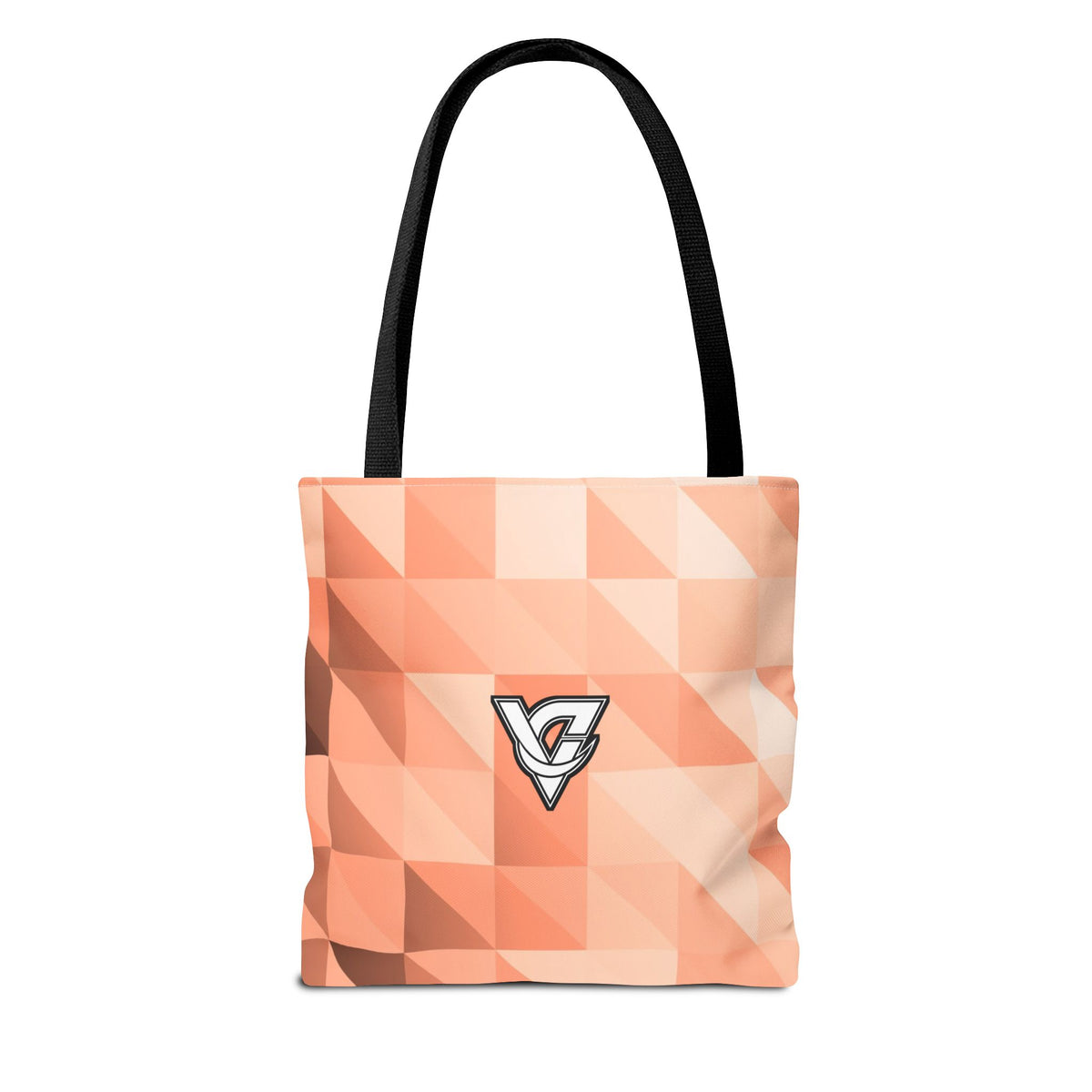 Peach Low-Poly Tote Bag — All-Over Print Gym & Everyday Tote