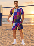 Volleyball Royal Flame Halftone Pulse Men's Sports Jersey - front view