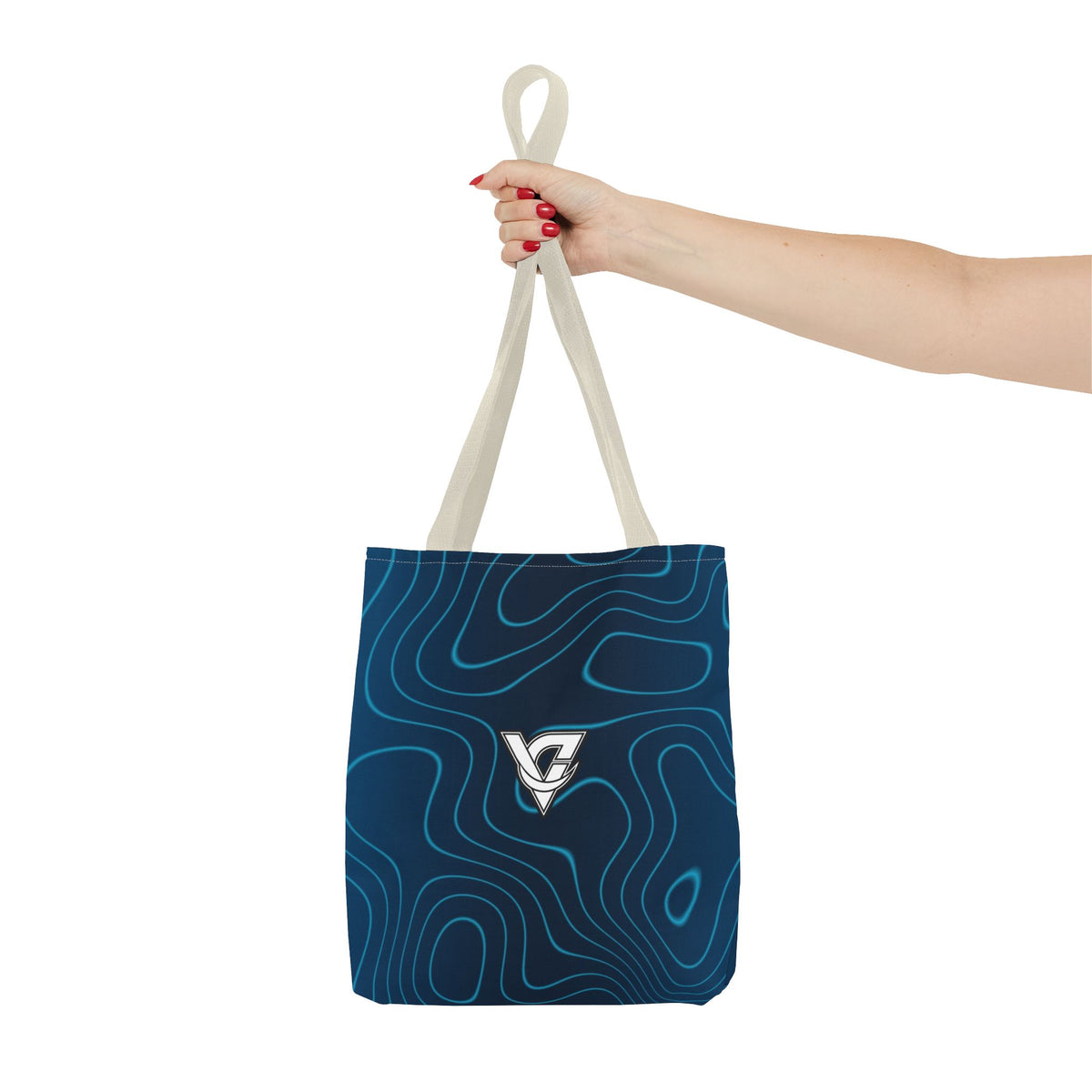 Ocean Topo Tote Bag — All-Over Print Gym & Everyday Tote