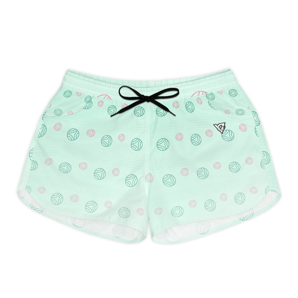 Volleyball Mint Glow Spike Panel Women's Athletic Shorts with Pockets