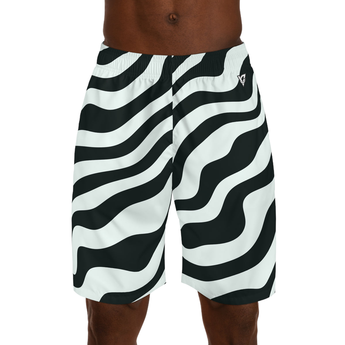 Men's Mint Zebra Performance Jogger Athletic Shorts with Pockets