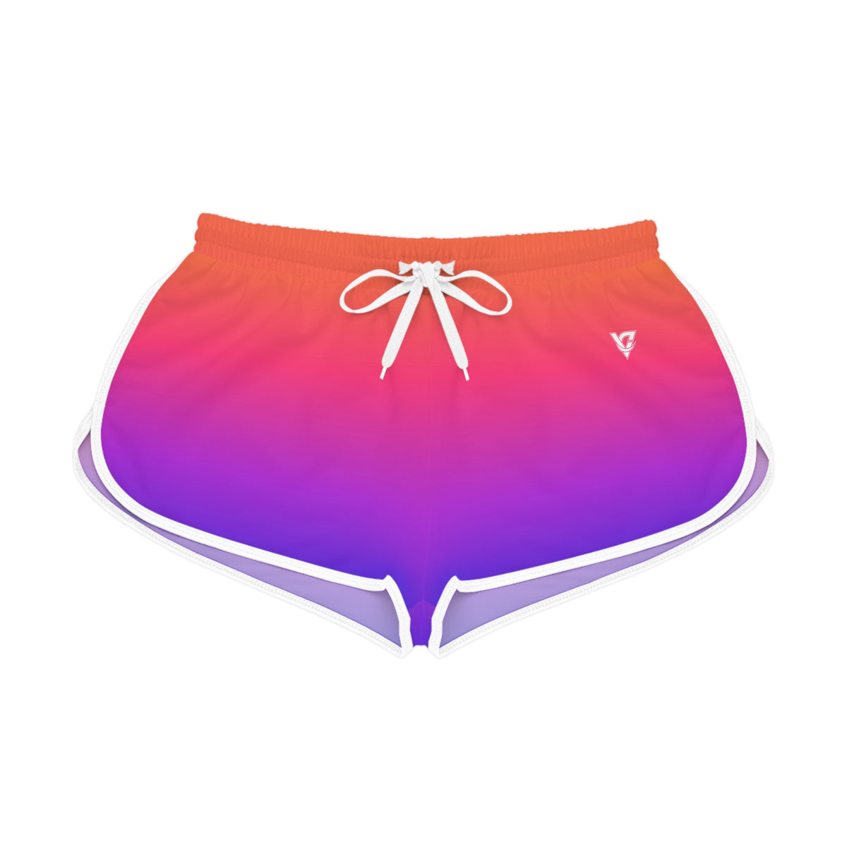 Women's Sunset Ombre Relaxed Shorts – Colorful All-Over Print Running & Workout Shorts
