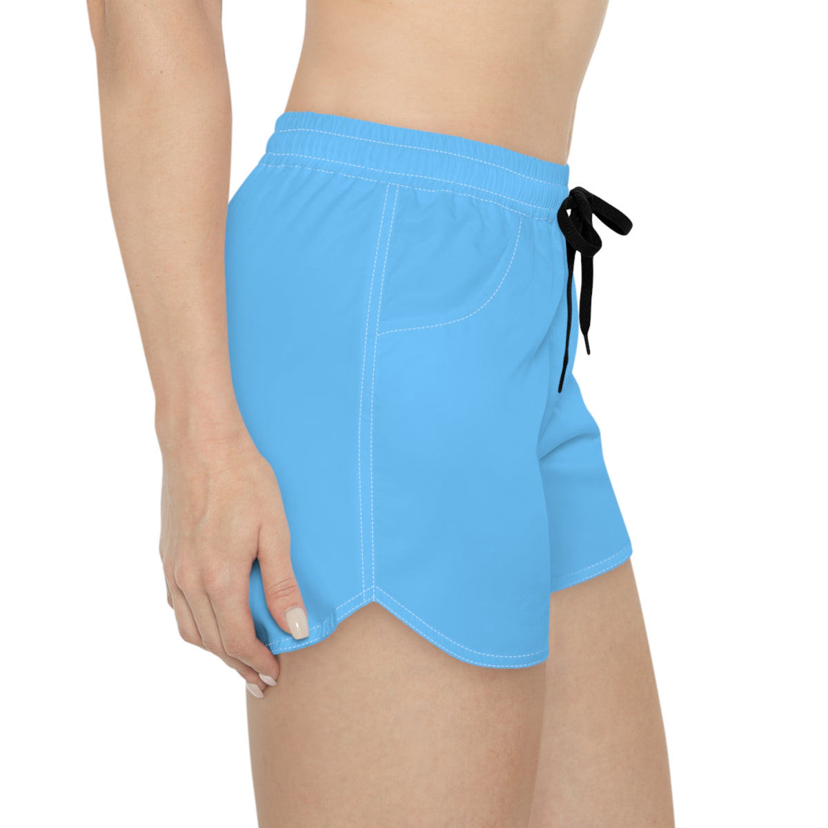 Vantacore Solid Sky Blue Women's Athletic Shorts with Pockets