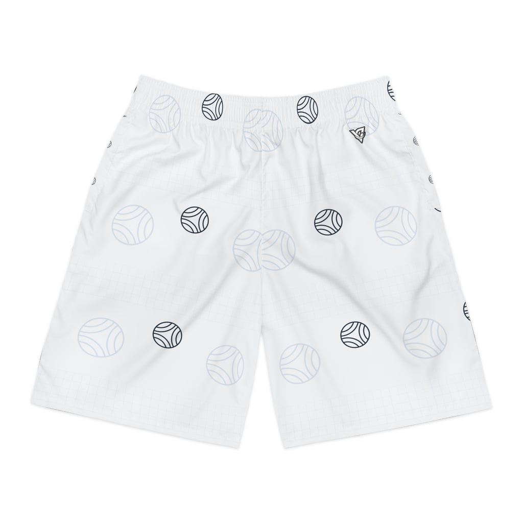 Volleyball Arctic White Spike Panel Men's Athletic Shorts with Pockets