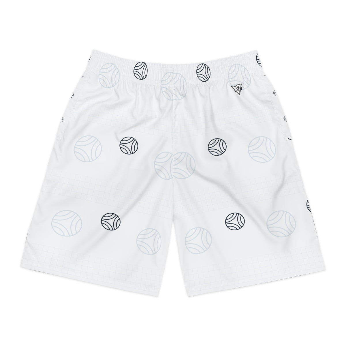Volleyball Arctic White Spike Panel Men's Athletic Shorts with Pockets