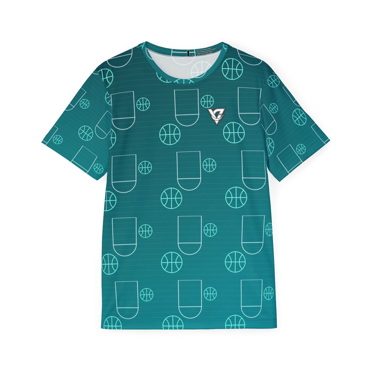 Basketball Teal Wave Court Seam Men's Sports Jersey