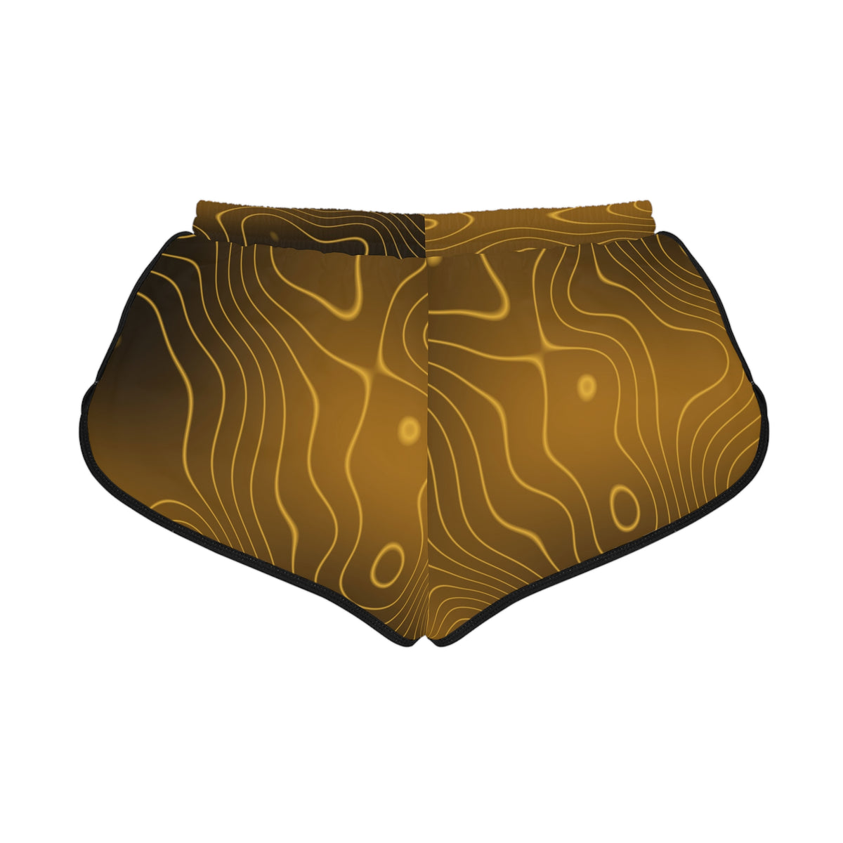Women's Harvest Gold Topo Relaxed Shorts — All-Over Print Running & Workout Shorts
