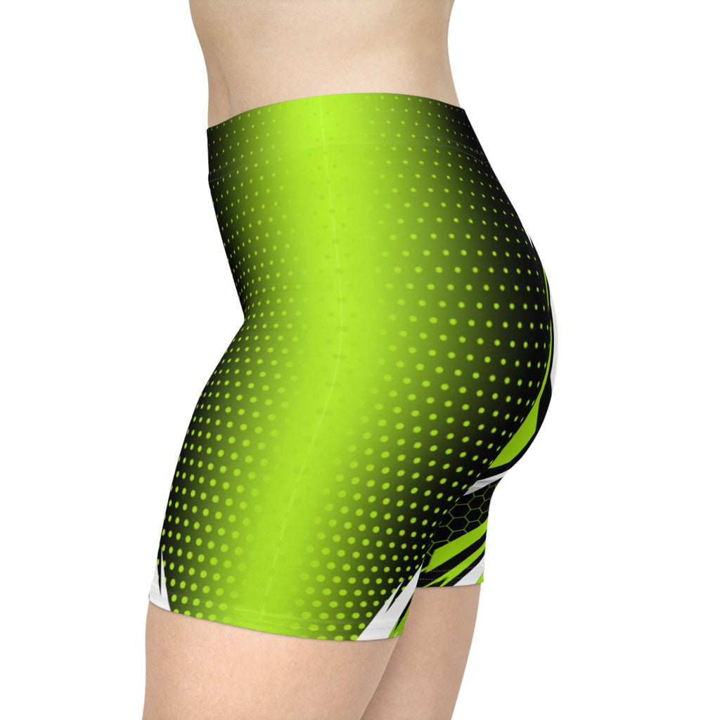 Neon Green Racing Biker Shorts | Activewear
