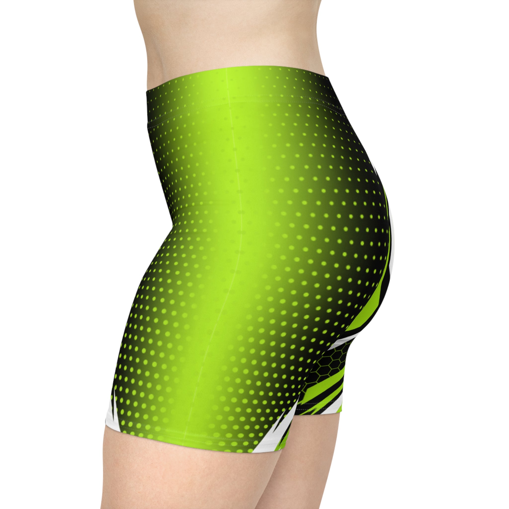 Neon Green Racing Biker Shorts | Activewear