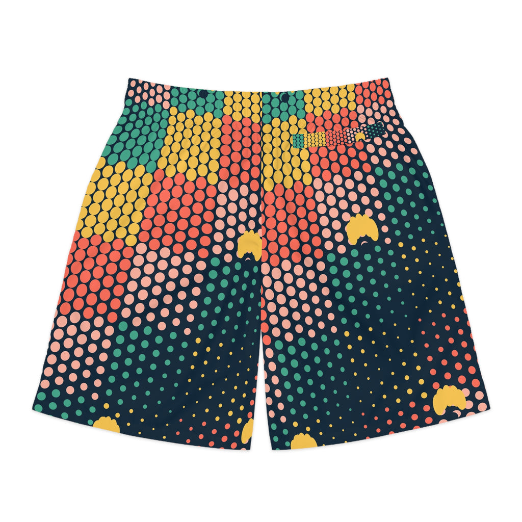Yoga Coral Reef Halftone Pulse Men's Athletic Shorts with Pockets
