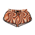 Women's Terracotta Tie-Dye Relaxed Shorts — All-Over Print Running & Workout Shorts