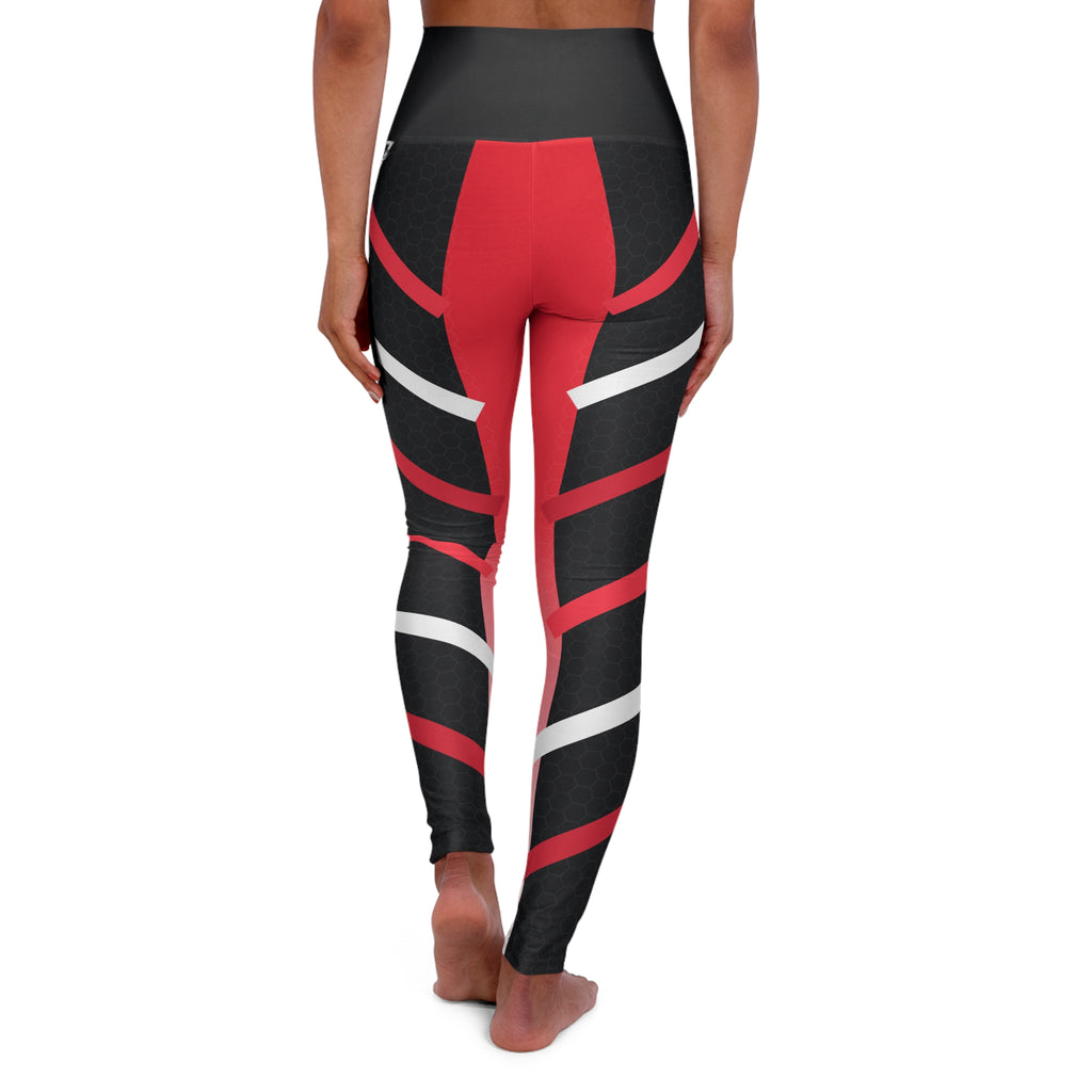 Crimson Hex Elite High-Waisted Yoga Leggings
